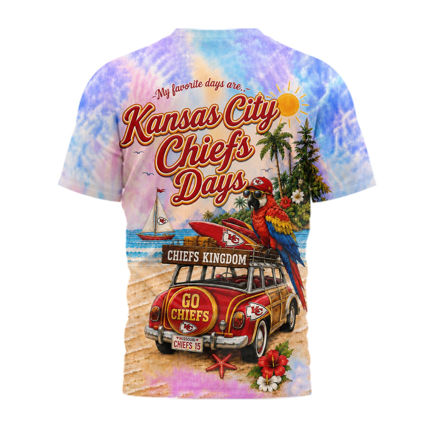 Kansas City Chiefs | Premium NFL Tropical Game Day Paradise 3D T-Shirt | PY87
