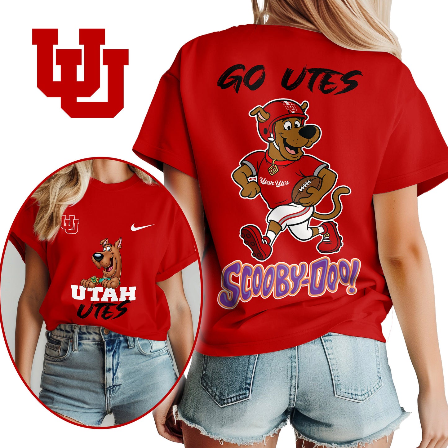 Utah Utes | Premium NFL Scooby-Doo Fan Women's T-Shirt NY | DQ41