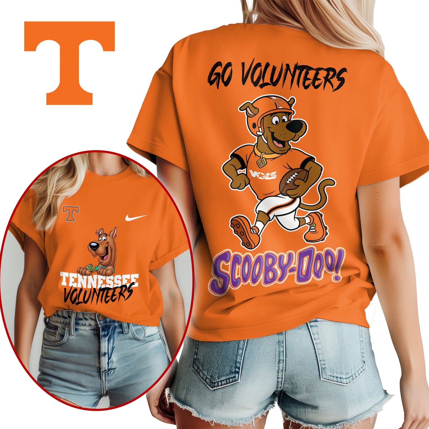 Tennessee Volunteers | Premium NCAA Scooby-Doo Fan Women's T-Shirt NY | QE95