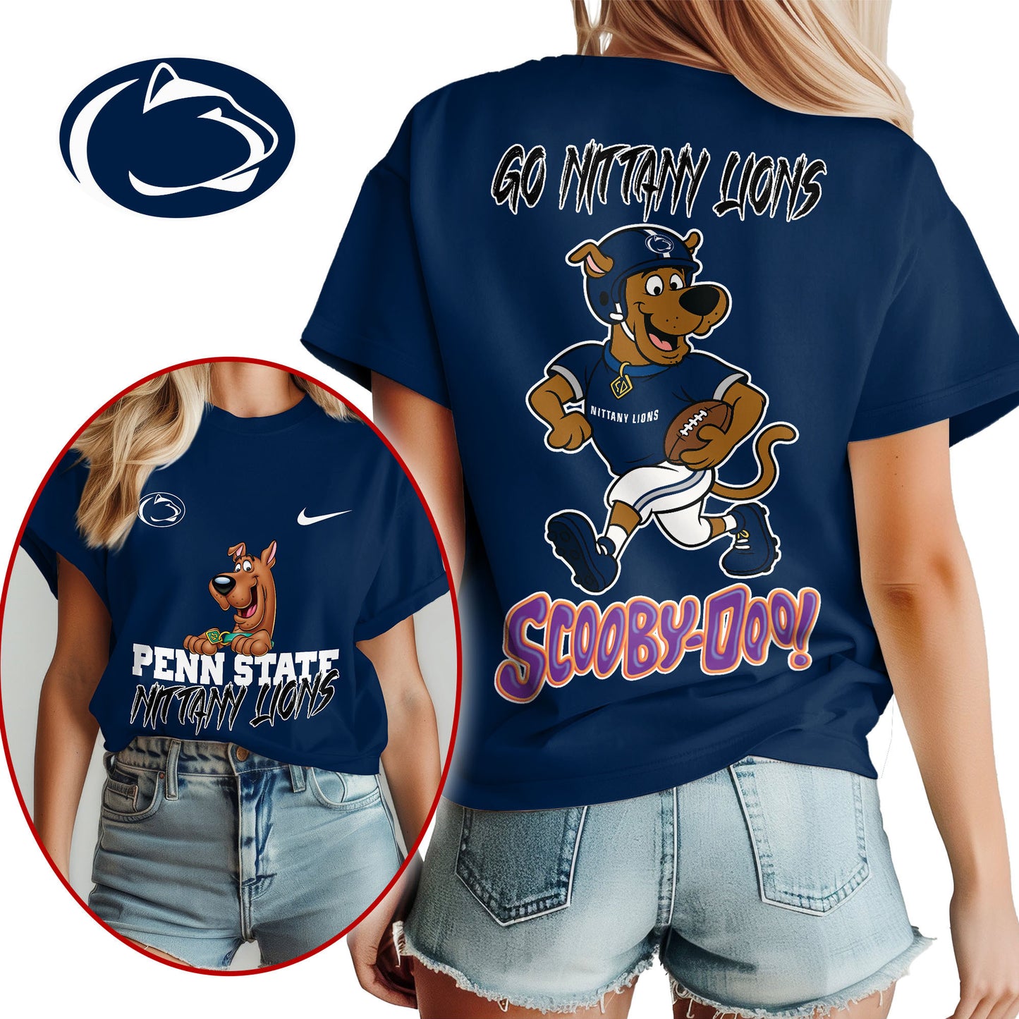 Penn State Nittany Lions | Premium NCAA Scooby-Doo Fan Women's T-Shirt NY | GN84