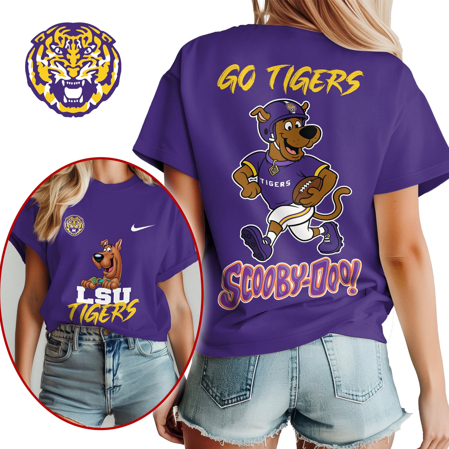 LSU Tigers | Premium NCAA Scooby-Doo Fan Women's T-Shirt NY | UR14