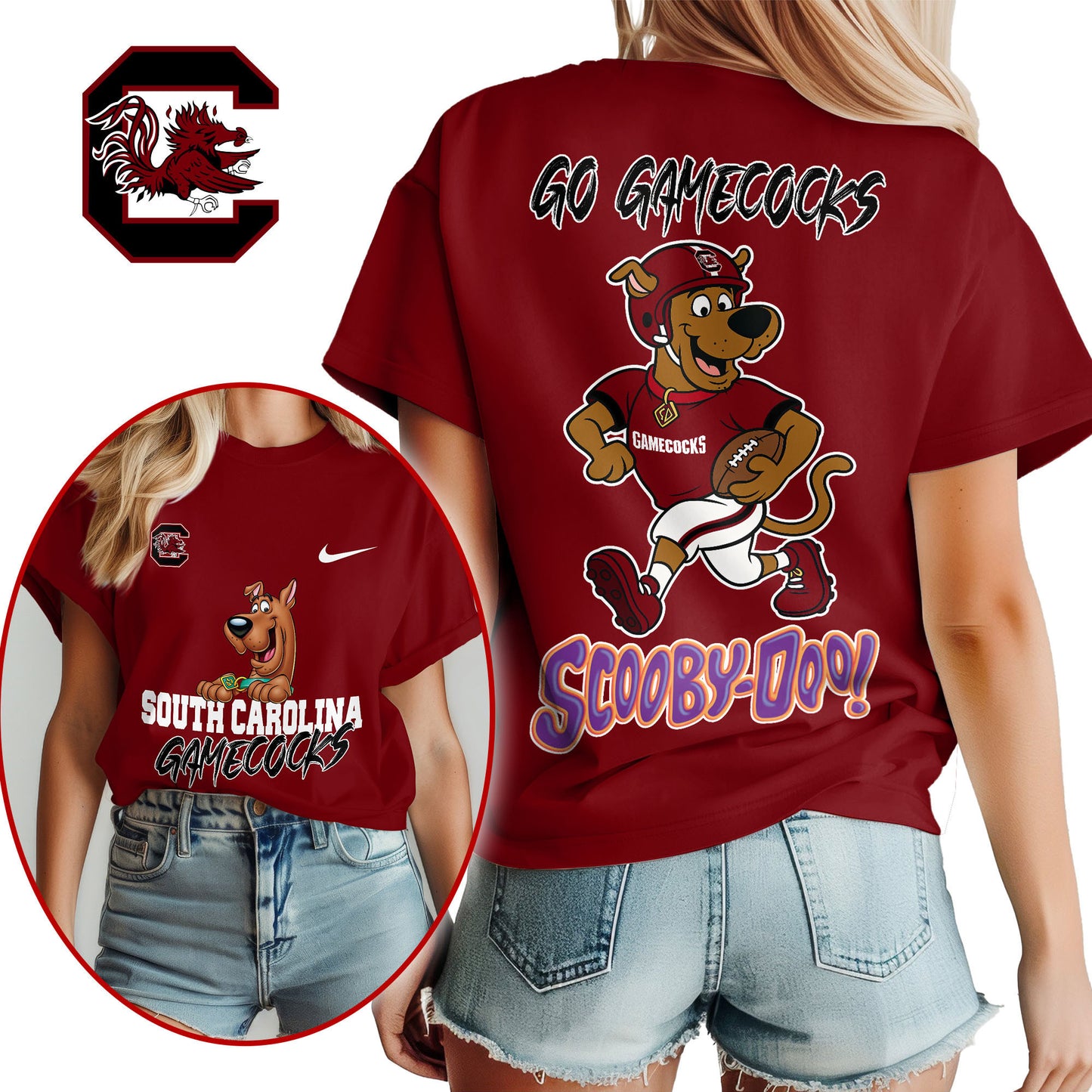 South Carolina Gamecocks | Premium NCAA Scooby-Doo Fan Women's T-Shirt NY | ZF40