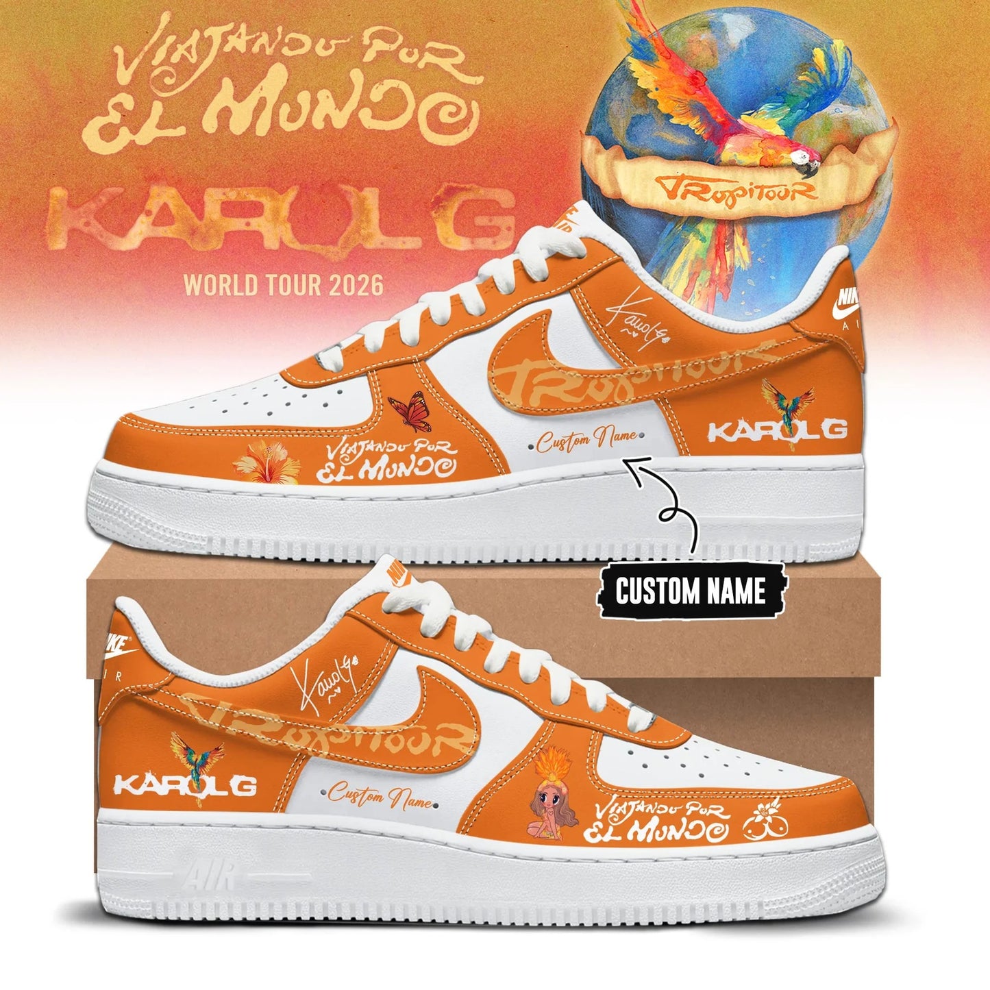 Viajando Por El Mundo Tropitour Shoes Limited Edition 2026 Orange | VC92
