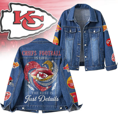 Kansas City Chiefs | Premium NFL Football Is Life Denim Jacket | EF28