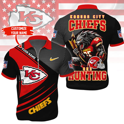 Kansas City Chiefs | Premium NFL Game Day Polo With Zipper Shirt | CK38