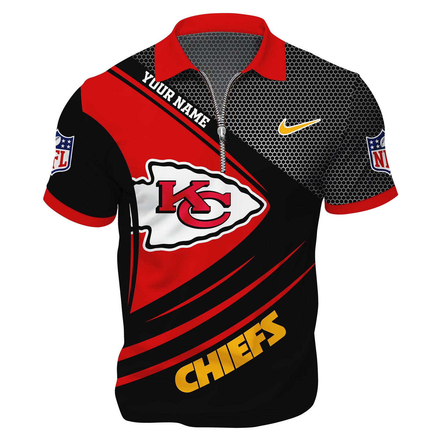Kansas City Chiefs | Premium NFL Game Day Polo With Zipper Shirt | CK38