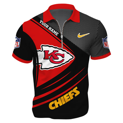 Kansas City Chiefs | Premium NFL Game Day Polo With Zipper Shirt | CK38