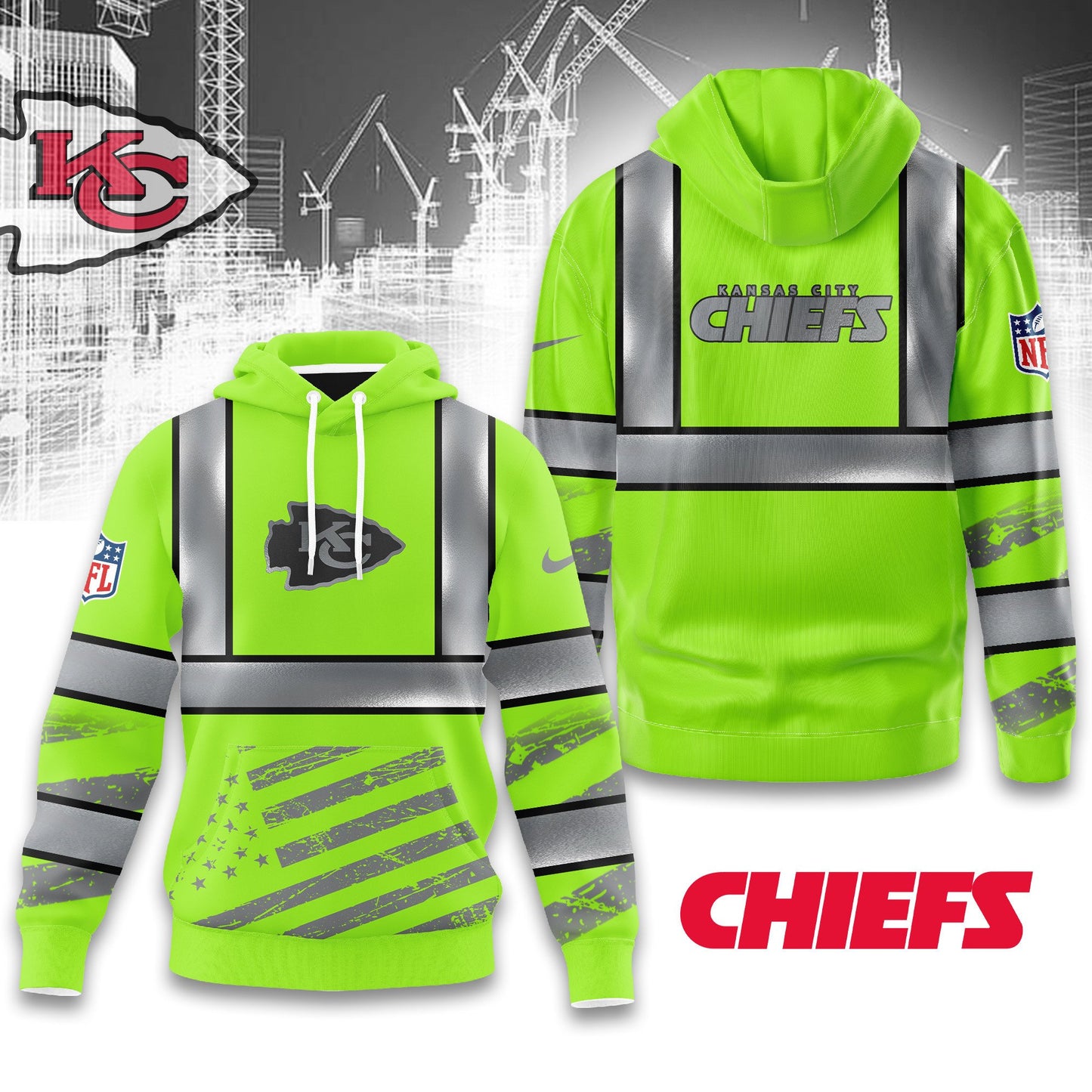 Kansas City Chiefs | Premium NFL Safety Hi-Vis Hoodie | ZO87