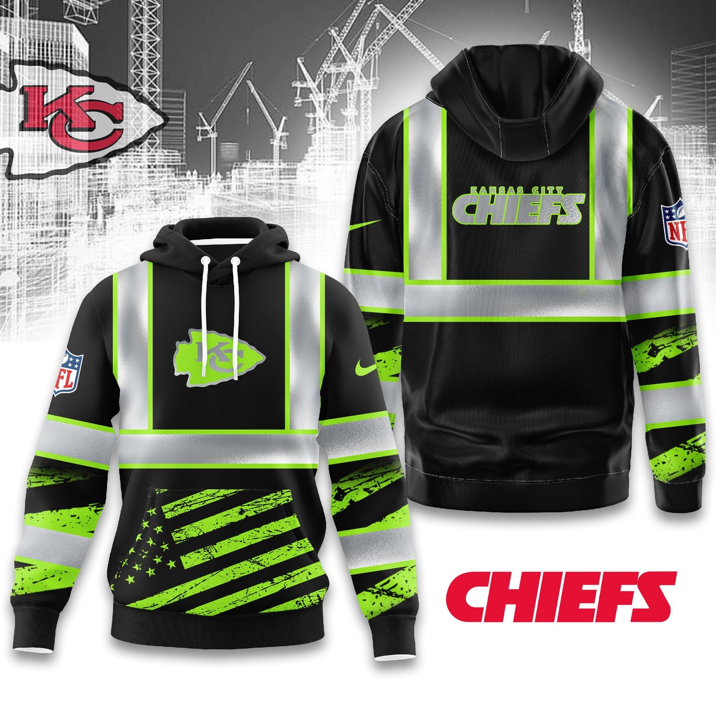 Kansas City Chiefs | Premium NFL Safety Hi-Vis Hoodie | ZO87