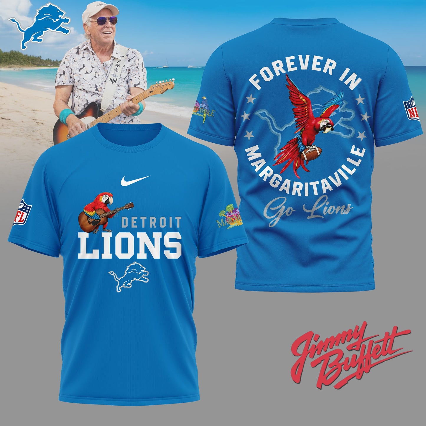 Detroit Lions | Premium NFL Forever in Margaritaville 3D Shirt | AK43