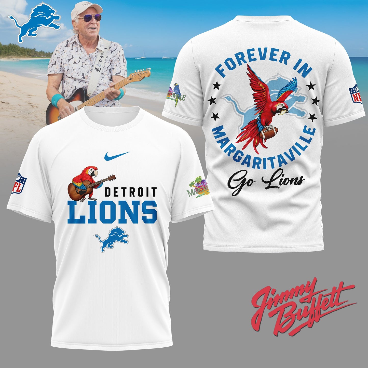 Detroit Lions | Premium NFL Forever in Margaritaville 3D Shirt | AK43