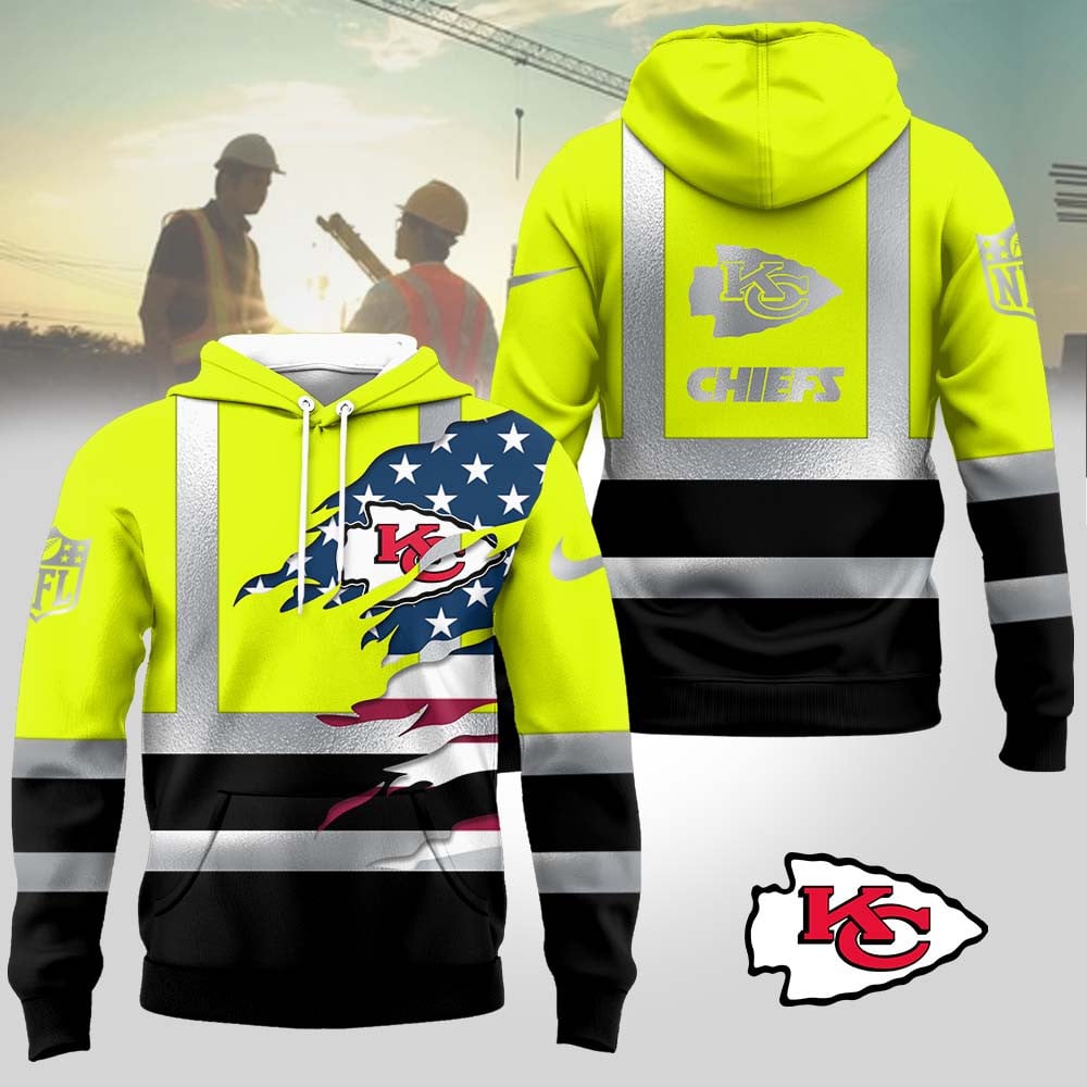 Kansas City Chiefs | Premium NFL Patriotic Hi-Vis Safety Hoodie | IW64
