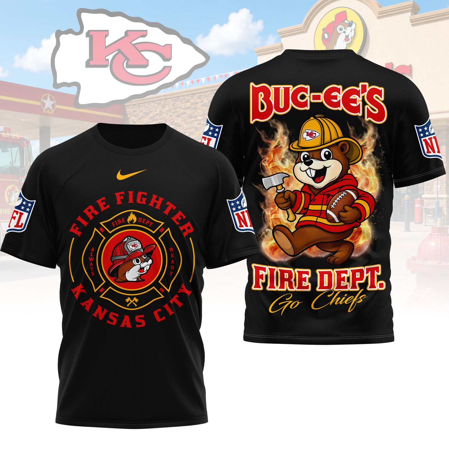 Kansas City Chiefs | Premium NFL Firefighter Strong 3D Shirt | SB52