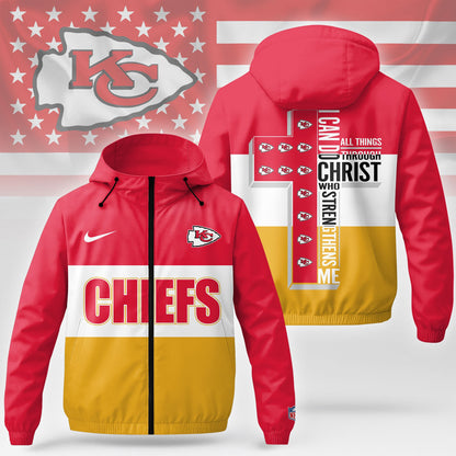Kansas City Chiefs | Premium NFL Strength Through Christ Windbreaker Jacket NTH1 | KS67