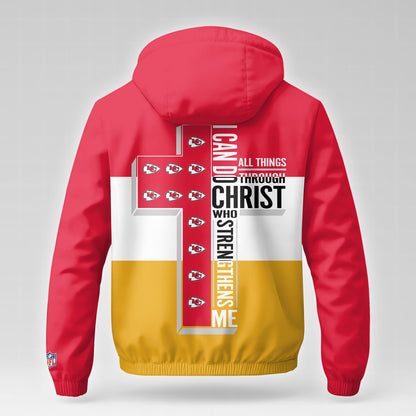 Kansas City Chiefs | Premium NFL Strength Through Christ Windbreaker Jacket NTH1 | KS67
