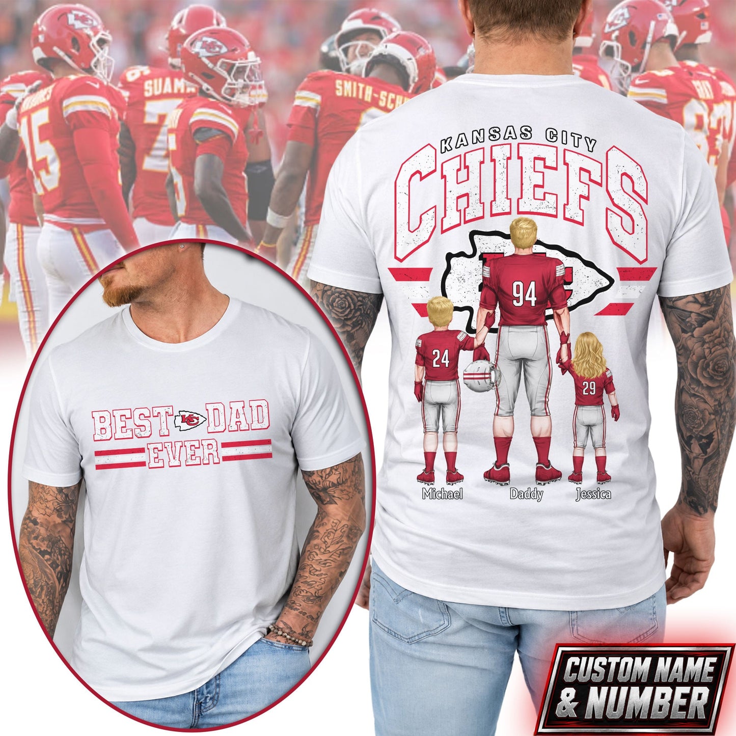 Kansas City Chiefs | Premium NFL Best Dad Ever 3D Shirt NTH1 | GK33