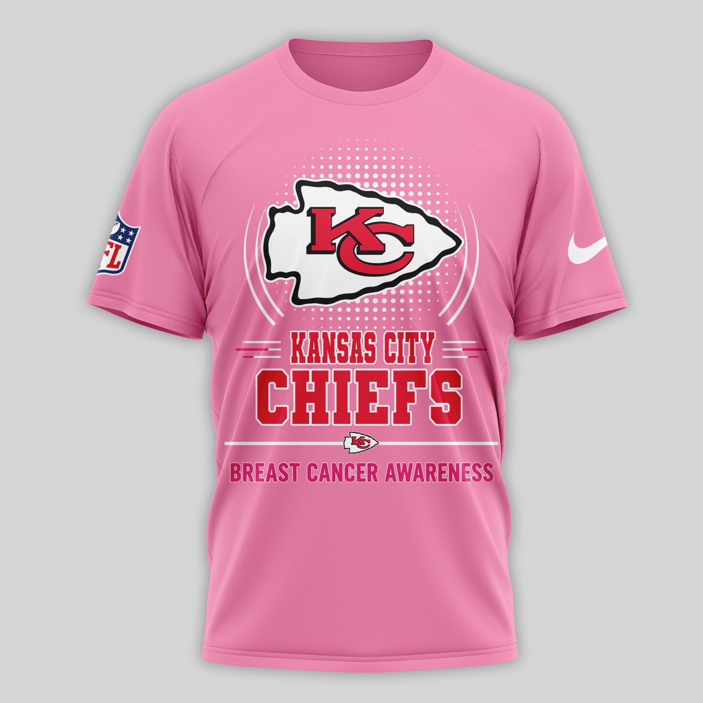 Kansas City Chiefs | Premium NFL Tackle Breast Cancer Awareness 3D Shirt NTH1 | WX87