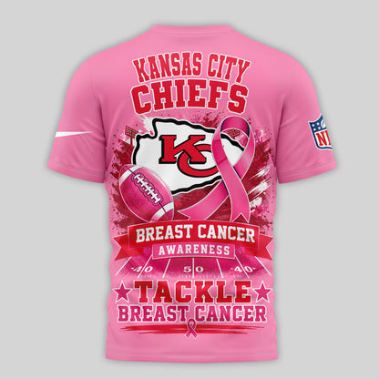 Kansas City Chiefs | Premium NFL Tackle Breast Cancer Awareness 3D Shirt NTH1 | WX87