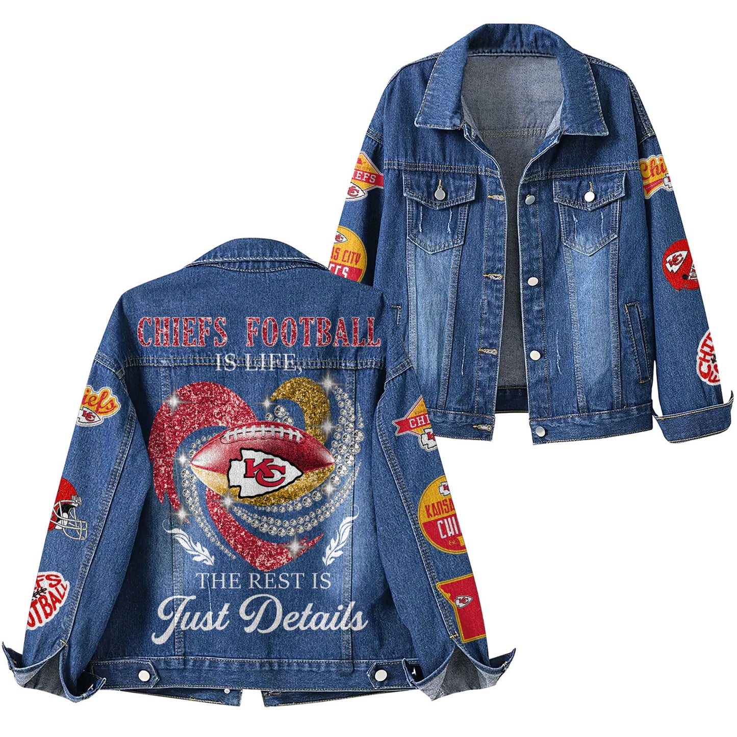 Kansas City Chiefs | Premium NFL Football Is Life Denim Jacket | EF28