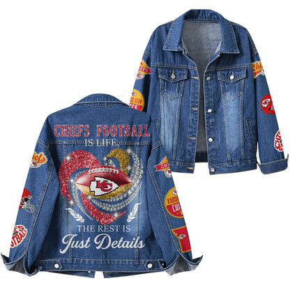 Kansas City Chiefs | Premium NFL Football Is Life Denim Jacket | EF28