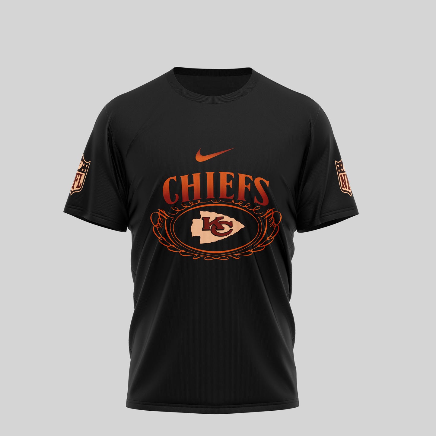 Kansas City Chiefs | Premium NFL Flaming Eagle Skull T-Shirt | TF55