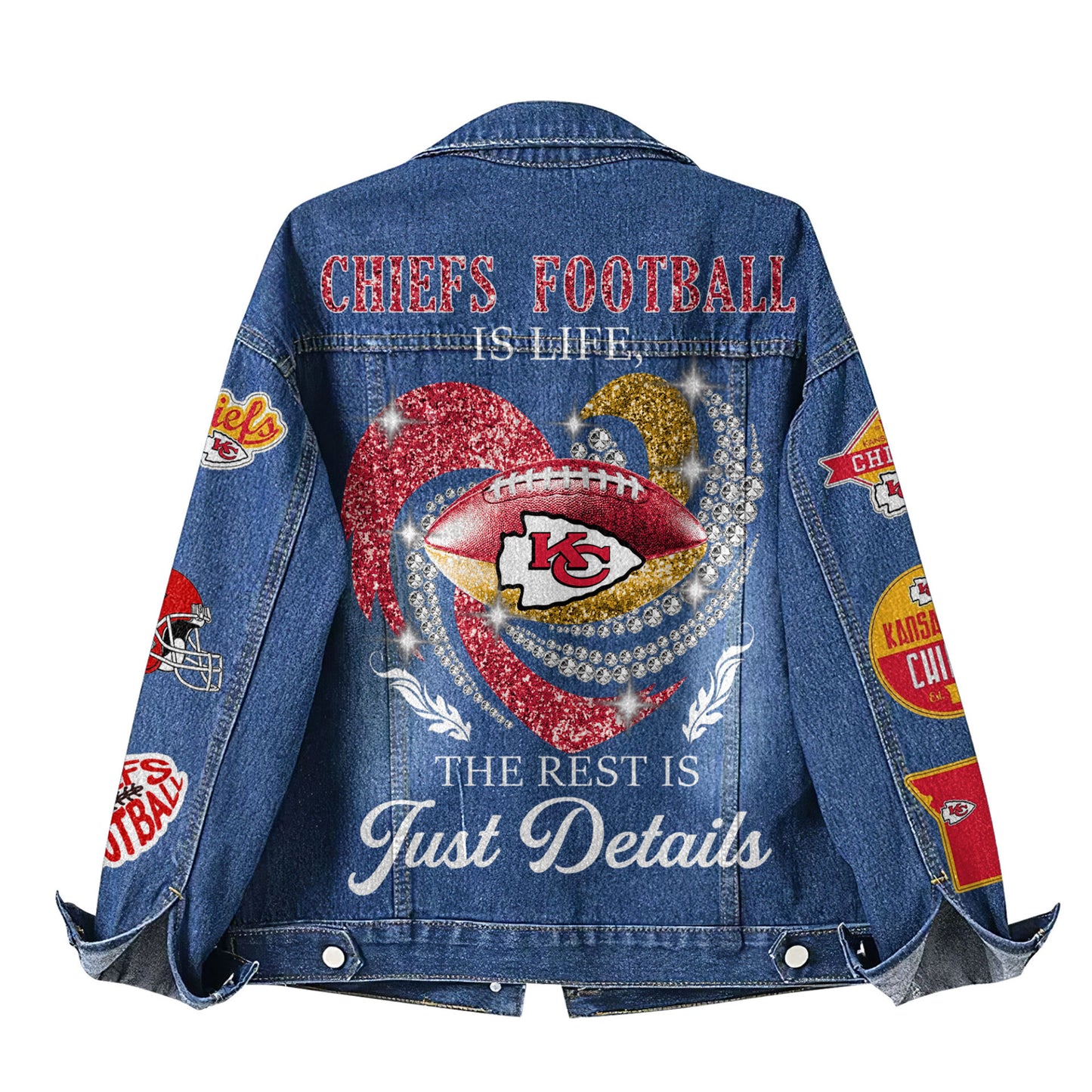 Kansas City Chiefs | Premium NFL Football Is Life Denim Jacket | EF28