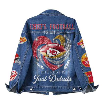 Kansas City Chiefs | Premium NFL Football Is Life Denim Jacket | EF28