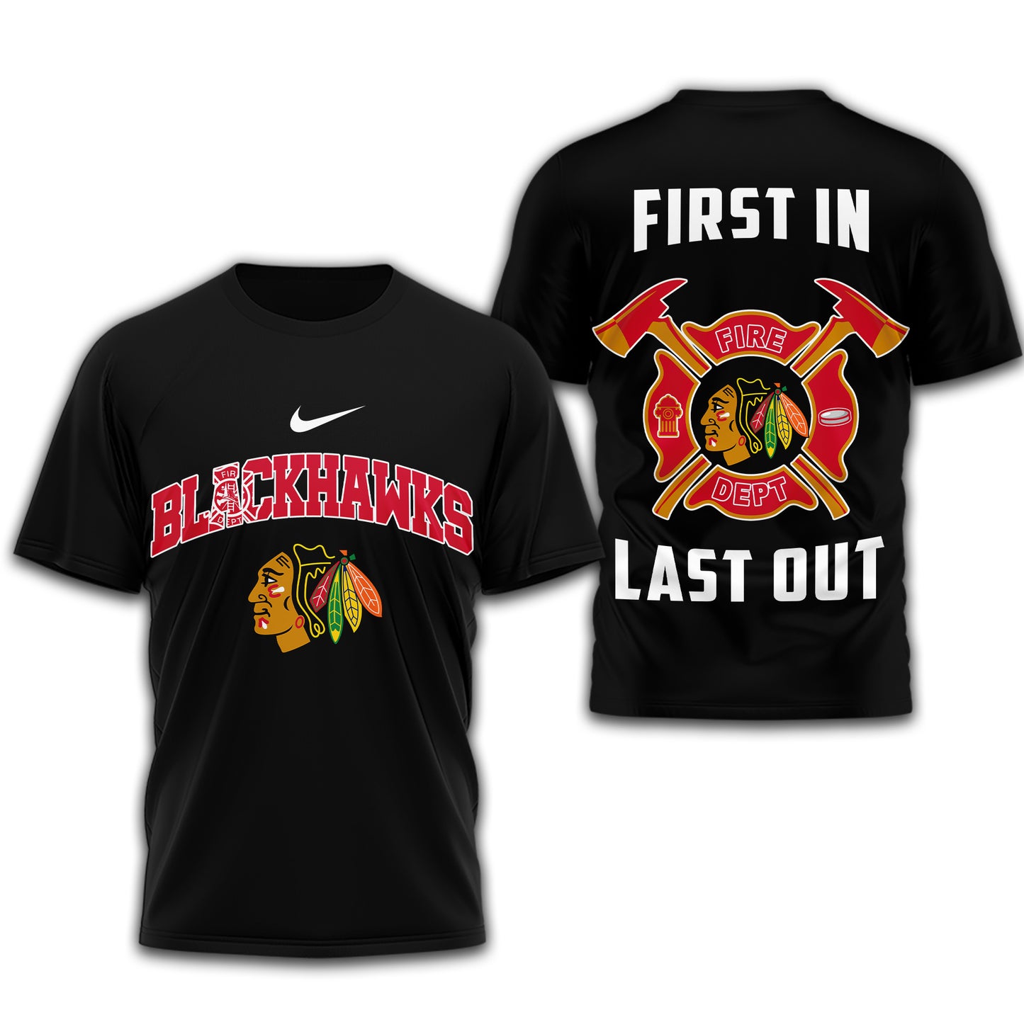 Chicago Blackhawks | Premium NHL Fire Dept 3D Shirt | RI91