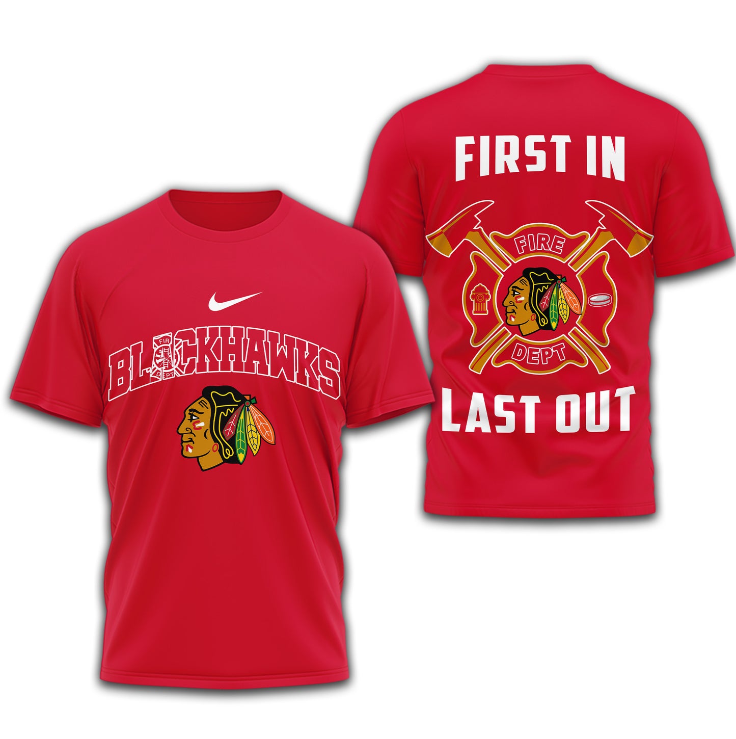 Chicago Blackhawks | Premium NHL Fire Dept 3D Shirt | RI91