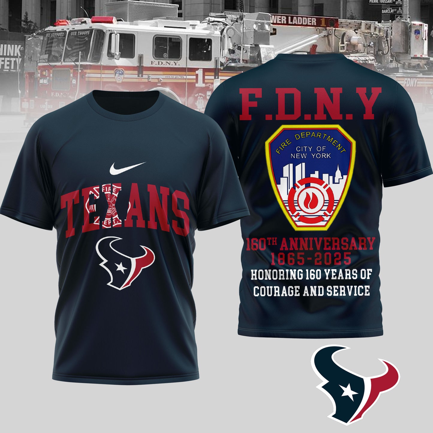 Houston Texans | Premium NFL F.N.D.Y 160th Anniversary 3D Shirt | QY84