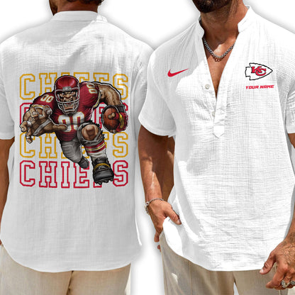 Kansas City Chiefs | Men's Button Short Sleeve Shirt | OV21