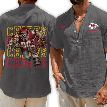Kansas City Chiefs | Men's Button Short Sleeve Shirt | OV21