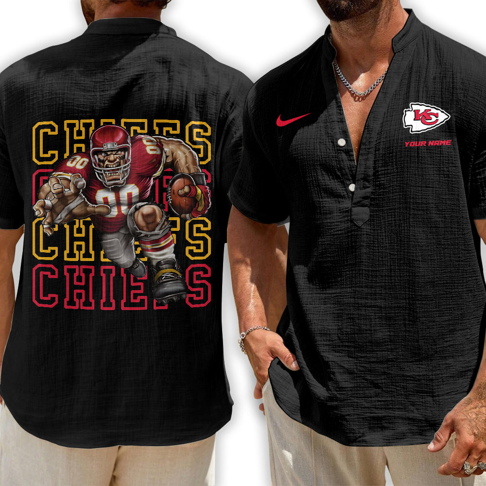 Kansas City Chiefs | Men's Button Short Sleeve Shirt | OV21
