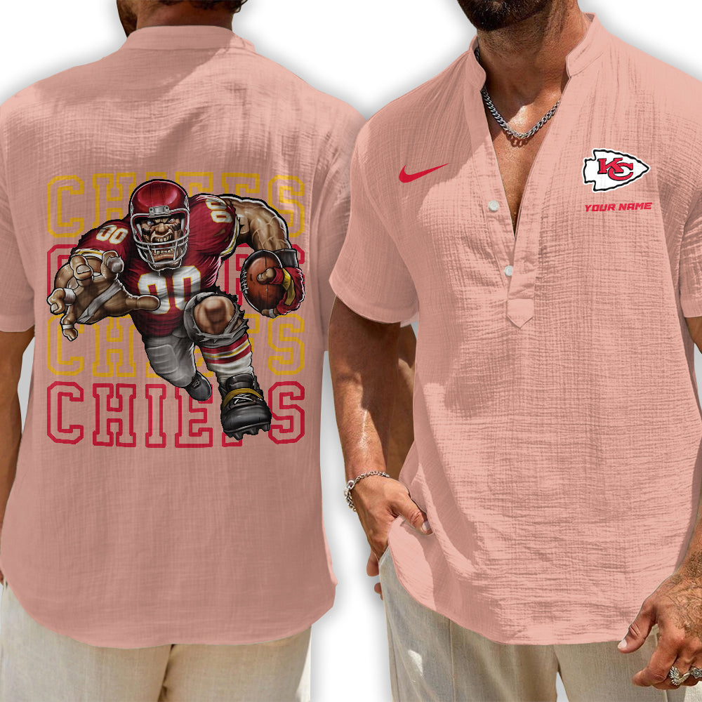 Kansas City Chiefs | Men's Button Short Sleeve Shirt | OV21
