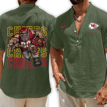Kansas City Chiefs | Men's Button Short Sleeve Shirt | OV21