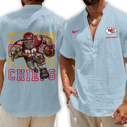Kansas City Chiefs | Men's Button Short Sleeve Shirt | OV21