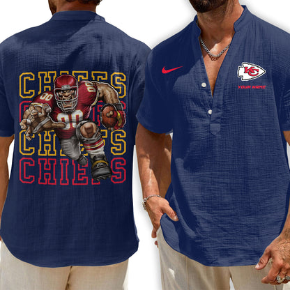 Kansas City Chiefs | Men's Button Short Sleeve Shirt | OV21