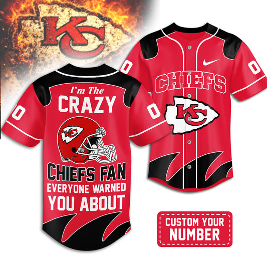 Kansas City Chiefs | Premium NFL Crazy Football Fan Personalized Jersey | HT32