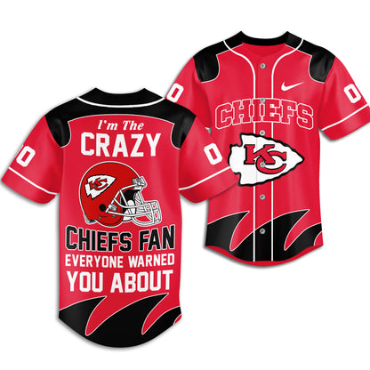 Kansas City Chiefs | Premium NFL Crazy Football Fan Personalized Jersey | HT32