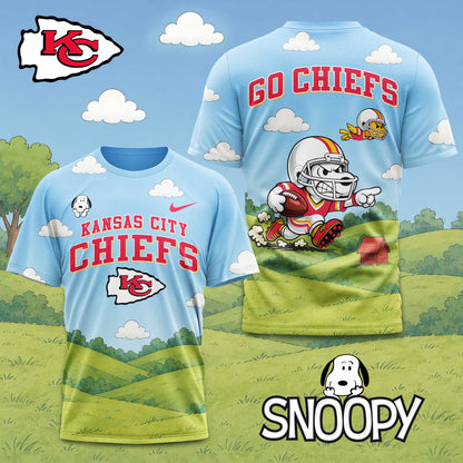 Kansas City Chiefs | Premium NFL Snoopy Touchdown 3D T-Shirt | ZQ38