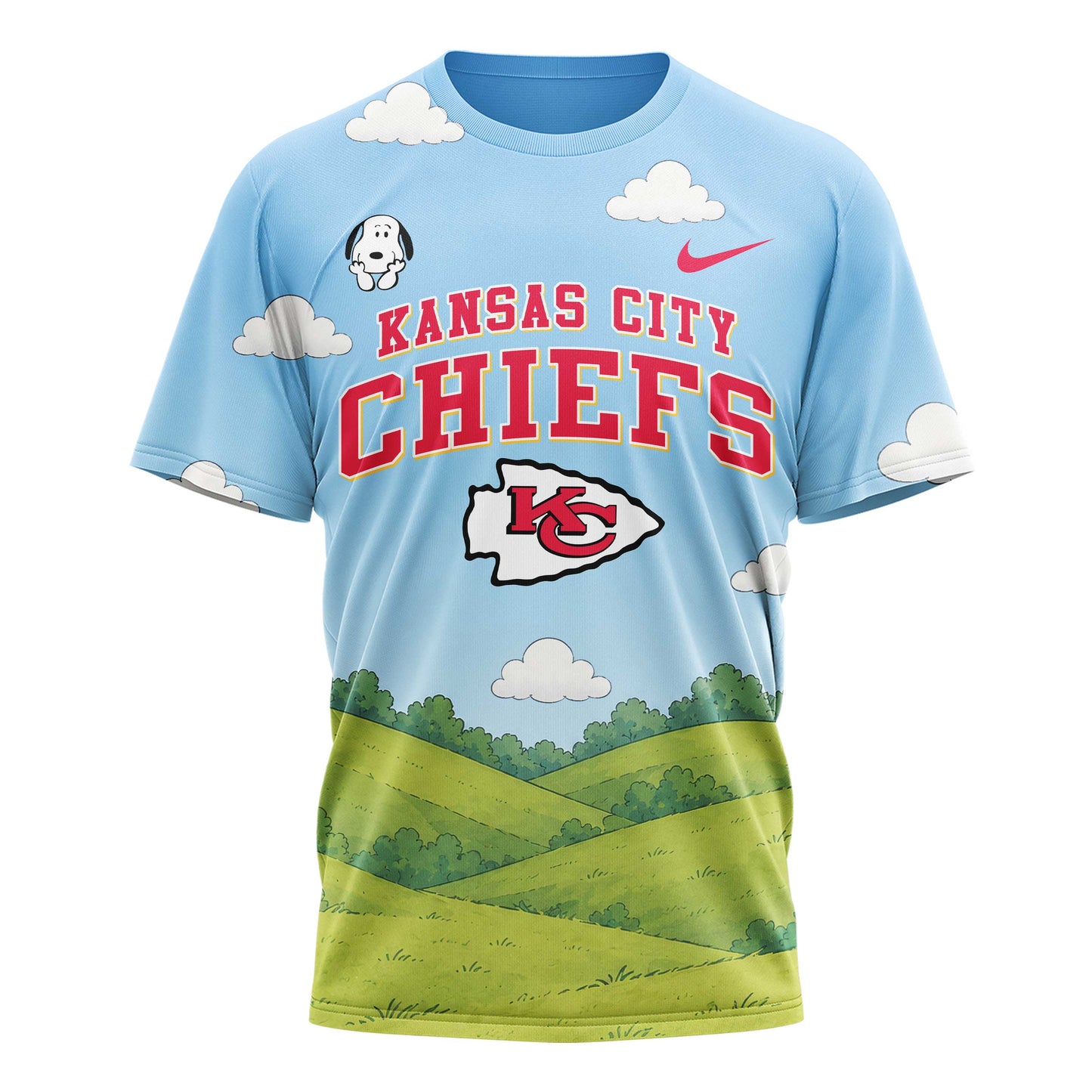Kansas City Chiefs | Premium NFL Snoopy Touchdown 3D T-Shirt | ZQ38