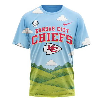 Kansas City Chiefs | Premium NFL Snoopy Touchdown 3D T-Shirt | ZQ38