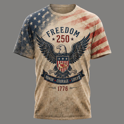 Kansas City Chiefs | Premium NFL Freedom 250 Patriotic 3D Shirt | AP21