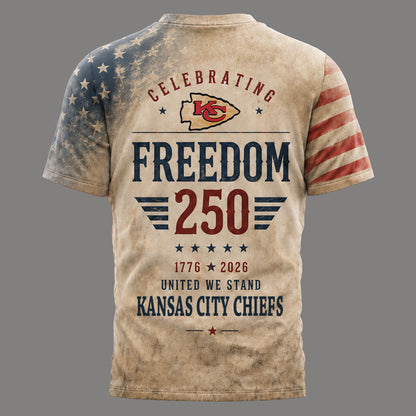 Kansas City Chiefs | Premium NFL Freedom 250 Patriotic 3D Shirt | AP21