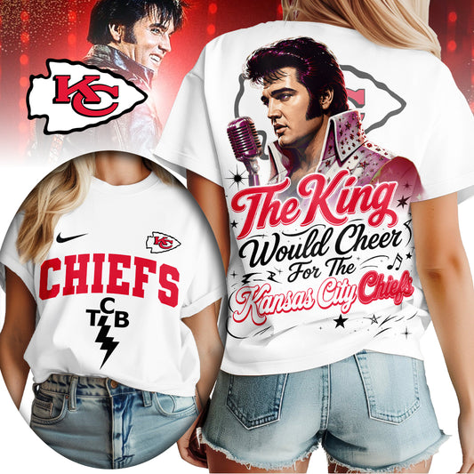 Kansas City Chiefs | Premium NFL Elvis Presley The King Women Shirt | PF60