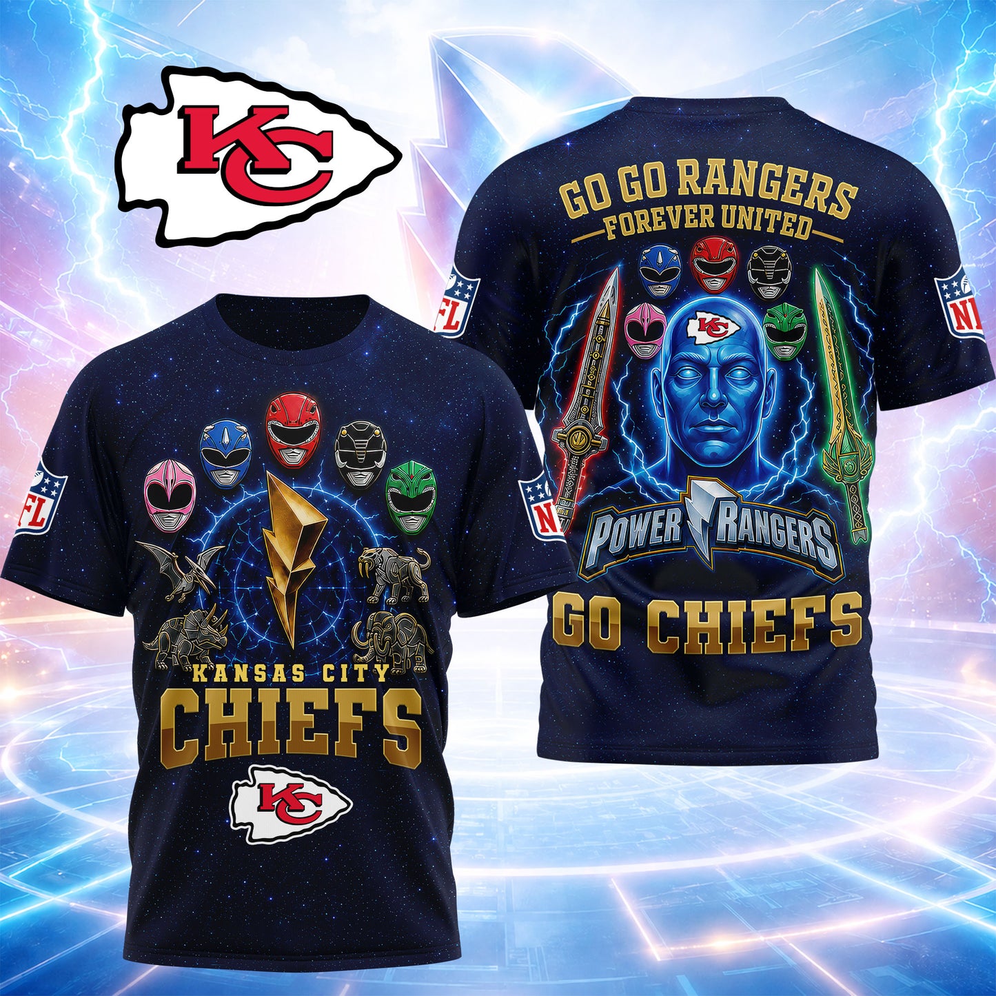 Kansas City Chiefs | Premium NFL Go Go Rangers 3D Shirt | GX99