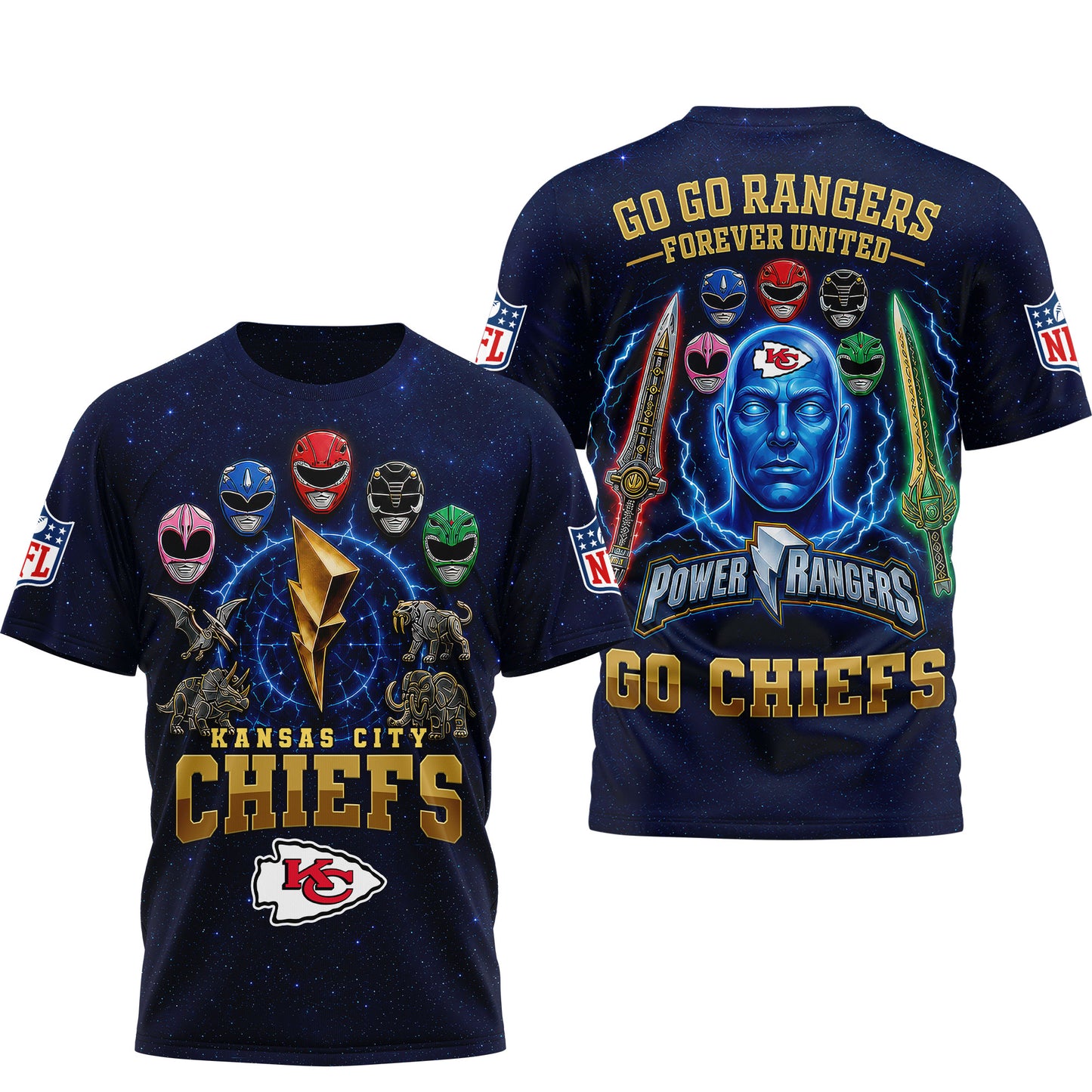 Kansas City Chiefs | Premium NFL Go Go Rangers 3D Shirt | GX99
