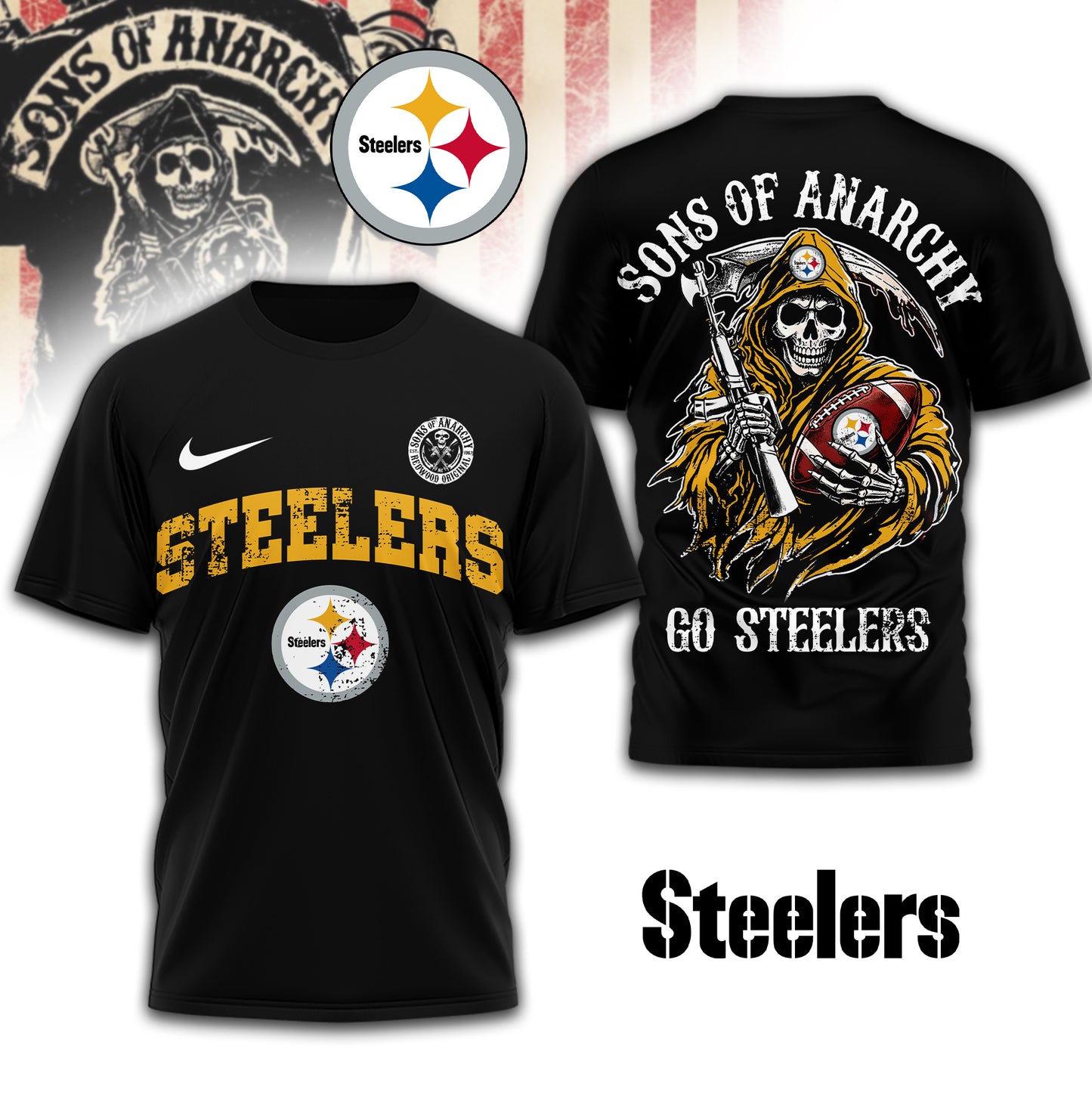 Pittsburgh Steelers | Premium NFL Sons of Anarchy 3D Shirt | LW48