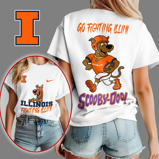 Illinois Fighting Illini | Premium NFL Scooby-Doo Fan Women's T-Shirt NY | AZ76