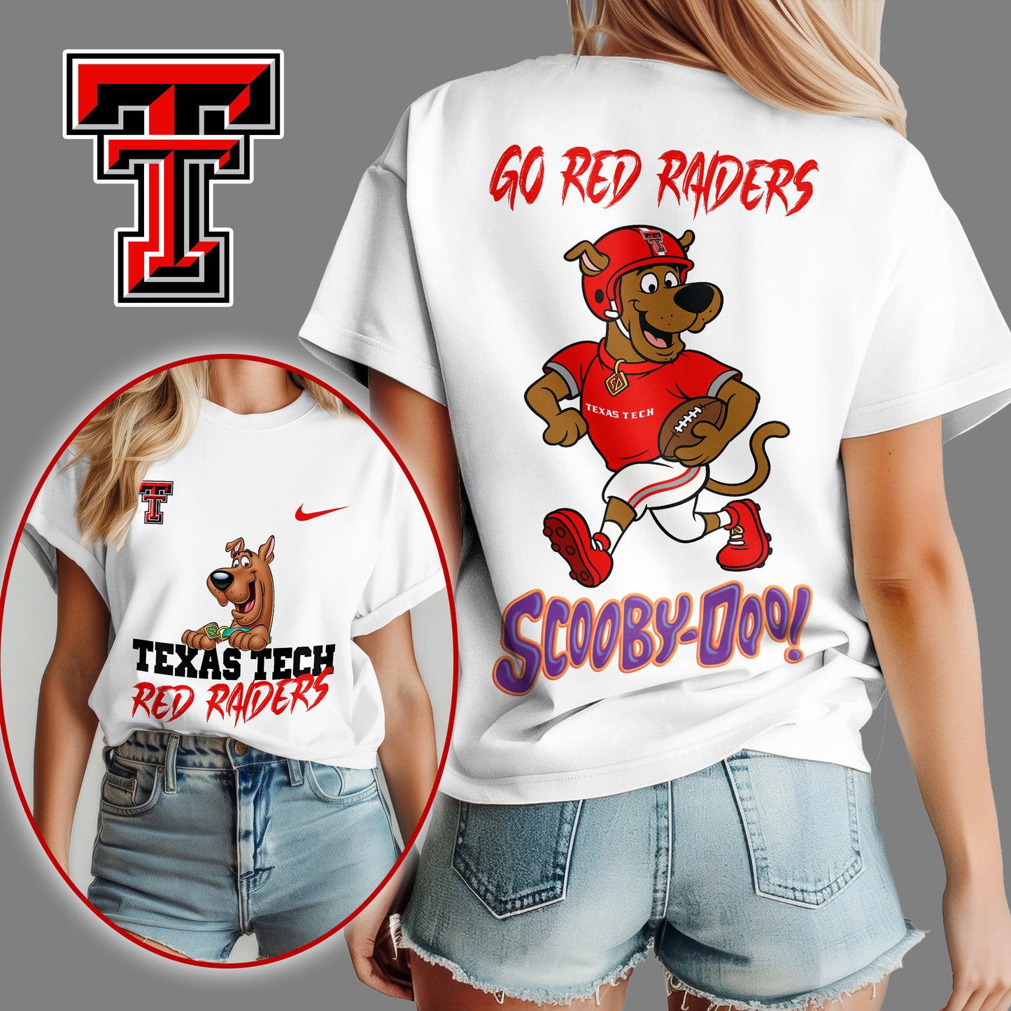 Texas Tech Red Raiders | Premium NFL Scooby-Doo Fan Women's T-Shirt NY | TI11